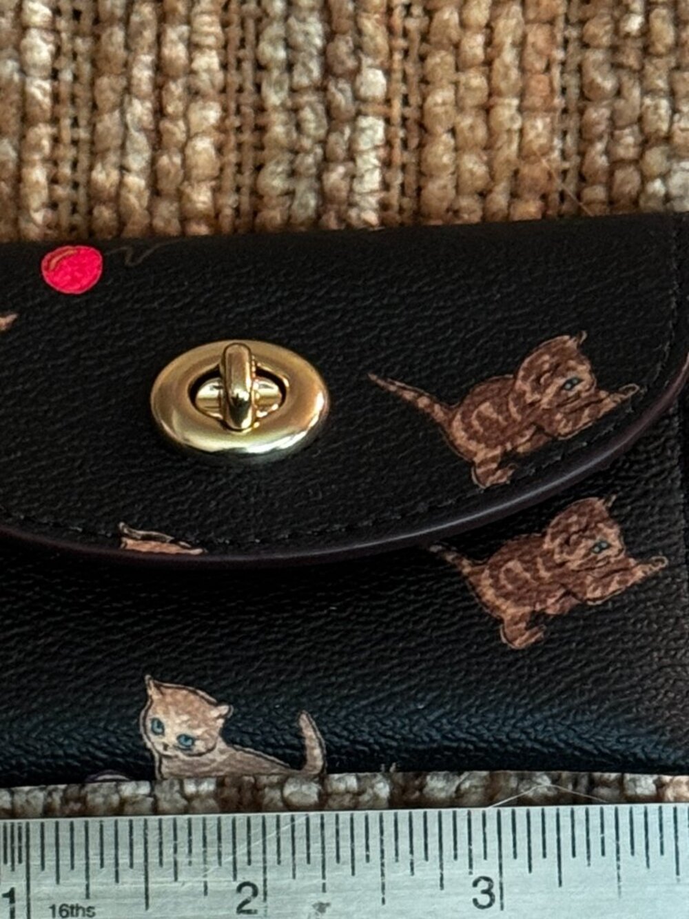 Coach Cat Print Trigger Snap Card Case NWTS - Picture 2 of 11
